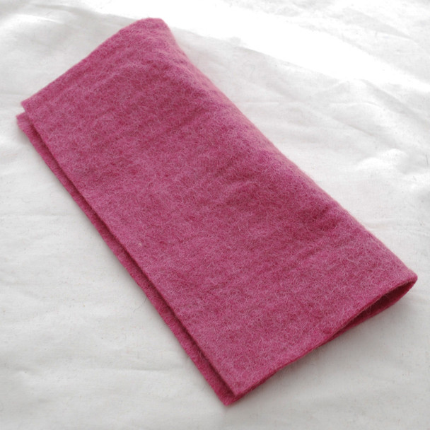 Handmade 100% Wool Felt Sheet - Approx 5mm Thick - 12" Square - Victorian Rose Pink