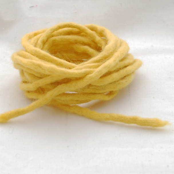 100% Wool Felt Cord - Handmade - 3 Metres - Mustard Yellow