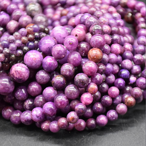 High Quality Grade A Lepidolite (dyed from natural Lepidolite) Semi-precious Gemstone Round Beads - 4mm 6mm, 8mm, 10mm, 12mm