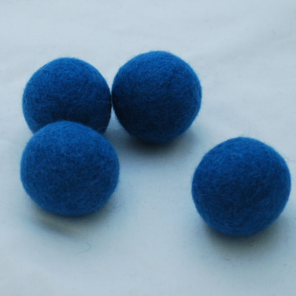 100% Wool Felt Balls - 5 Count - 4cm - Ultramarine Blue