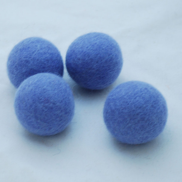 100% Wool Felt Balls - 5 Count - 4cm - Iris Purple