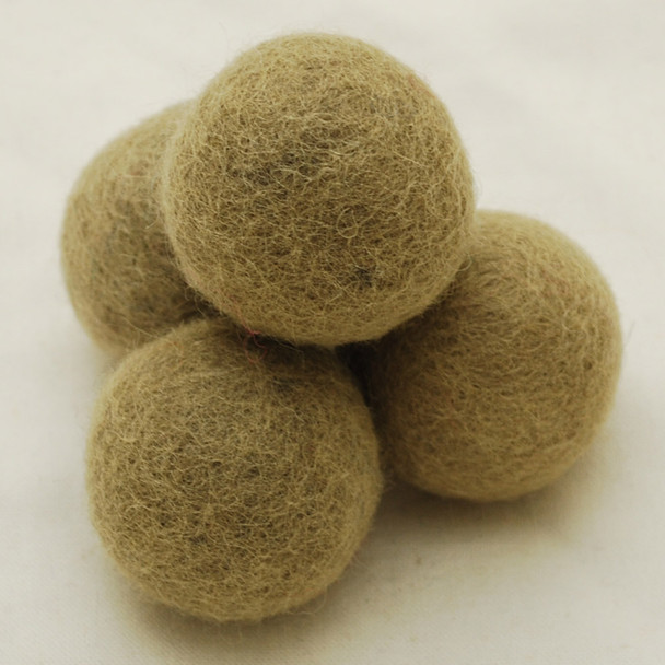 100% Wool Felt Balls - 5 Count - 4cm - Light Olive Grey