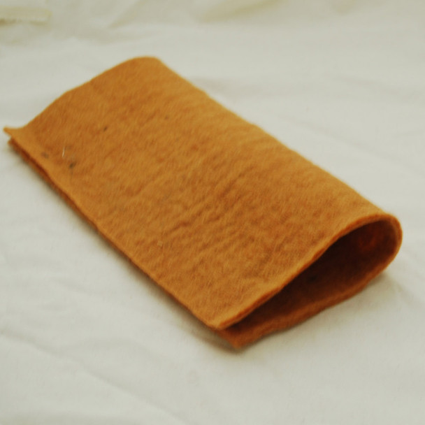 Handmade 100% Wool Felt Sheet - Approx 5mm Thick - 12" Square - Persian Orange