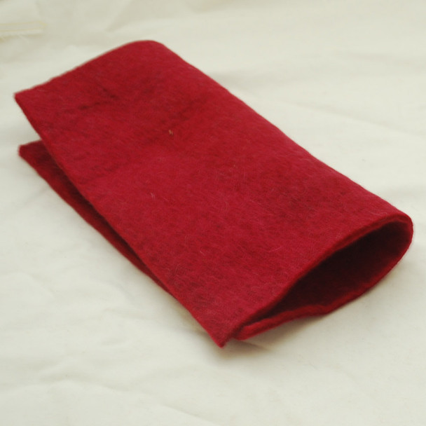 Handmade 100% Wool Felt Sheet - Approx 5mm Thick - 12" Square - Rosewood Red