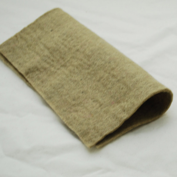 Handmade 100% Wool Felt Sheet - Approx 5mm Thick - 12" Square - Light Olive Grey