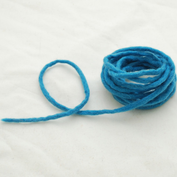 100% Wool Felt Cord - Handmade - 3 Metres - Dress Blue