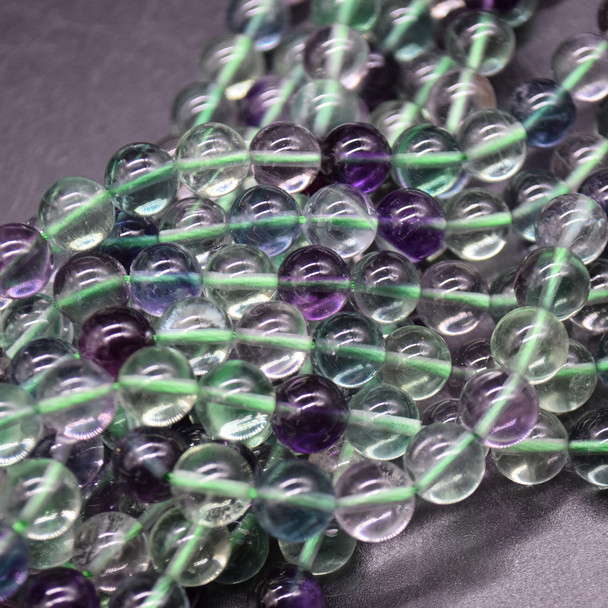 High Quality Grade AAA Natural Rainbow Fluorite Semi-Precious Gemstone Round Beads - 8mm - 14" long High Quality Grade AAA Natural Rainbow Fluorite Semi-Precious Gemstone Round Beads - 8mm - 14" long