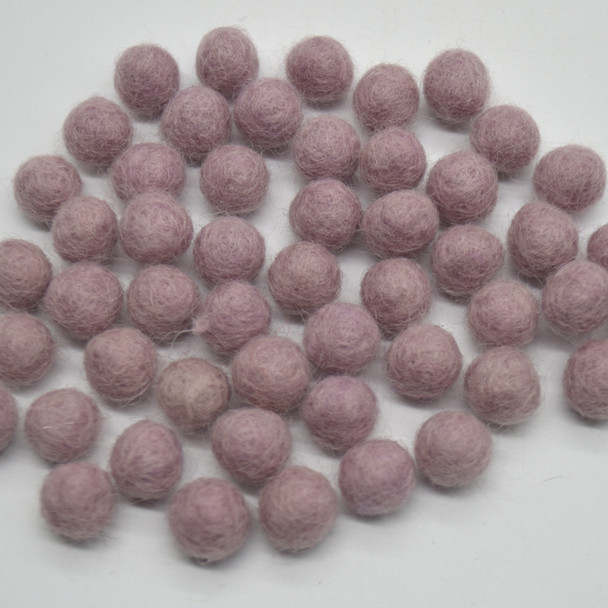 100% Wool Felt Balls - 1cm - Very Pale Dusty Pink - 50 Count / 100 Count