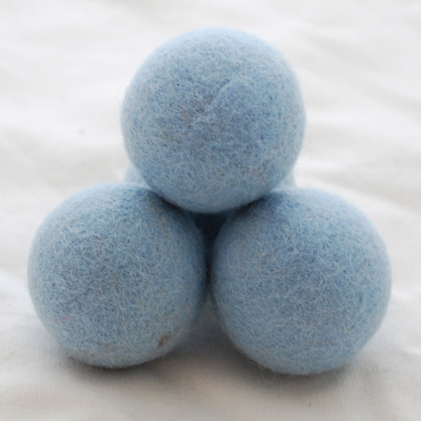 100% Wool Felt Balls - 5 Count - 4cm - Light Blue