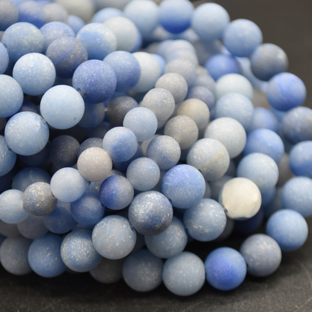 High Quality Grade A Natural Blue Aventurine Frosted / Matte Semi-precious Gemstone Round Beads 4mm, 6mm, 8mm, 10mm sizes