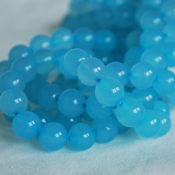 High Quality Grade A Light Blue Agate Semi-precious Gemstone Round Beads 4mm, 6mm, 8mm, 10mm sizes