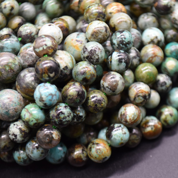 High Quality Grade A Natural African Turquoise Semi-precious Gemstone Round Beads 4mm, 6mm, 8mm, 10mm sizes