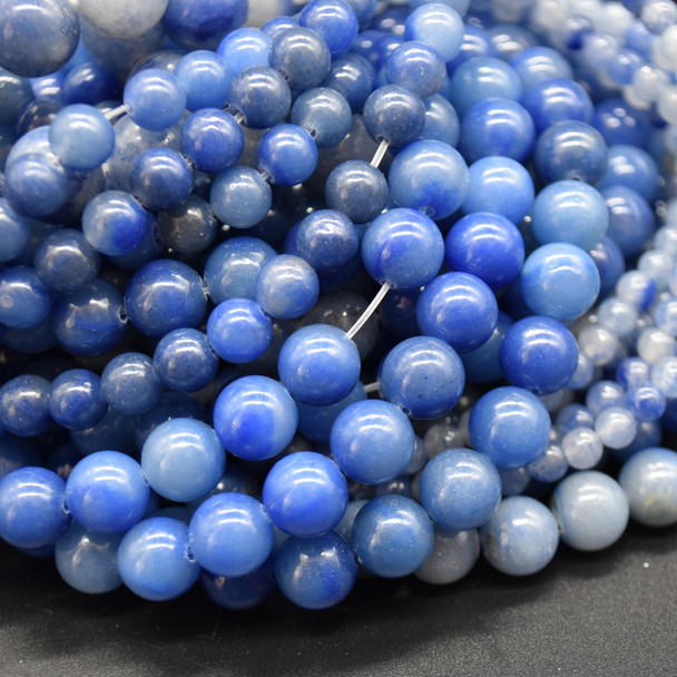 High Quality Grade A Natural Blue Aventurine Semi-Precious Gemstone Round Beads - 4mm, 6mm, 8mm, 10mm