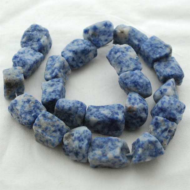 Raw Natural Denim Lapis Lazuli  Semi-precious Gemstone Chunky Nugget Beads - approx 13mm - 15mm x 18mm - 22mm - approx 15" long strand