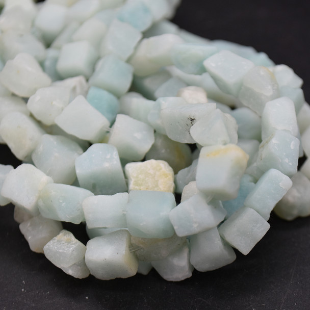 Raw Natural Amazonite Semi-precious Gemstone Chunky Nugget Beads - approx 8mm - 10mm x 10mm - 12mm - approx 15" long strand