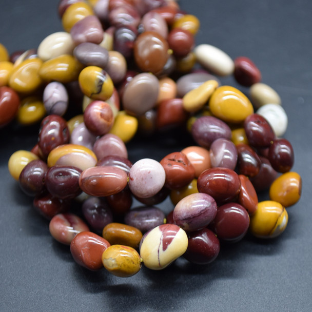 High Quality Grade A Natural Mookite Semi-precious Gemstone Pebble Tumbledstone Nugget Beads - approx 5mm - 8mm - 15" long strand