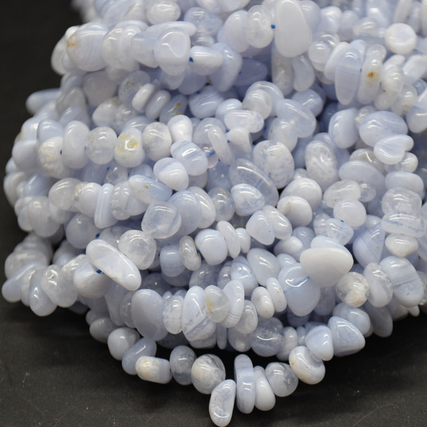 High Quality Natural Blue Lace Agate Beads Chips - 5mm - 8mm - 16" strand