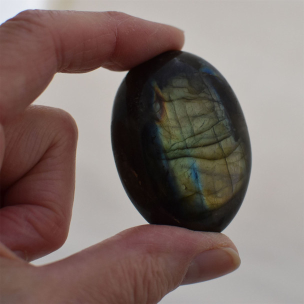 Natural Labradorite Semi-precious Gemstone Palm Stone Tumbled Stone - 1 Count - Various sizes