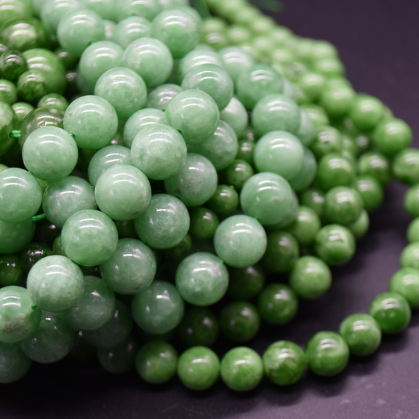 High Quality Grade A Natural Maw Sit Sit Jade Semi-Precious Gemstone Round Beads - 6mm, 8mm, 10mm, 12mm sizes - 15" long