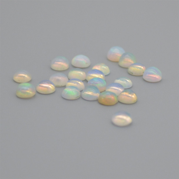 Grade AA Natural Ethiopian Opal Semi-precious Gemstone Round Cabochon - 3mm, 4mm sizes