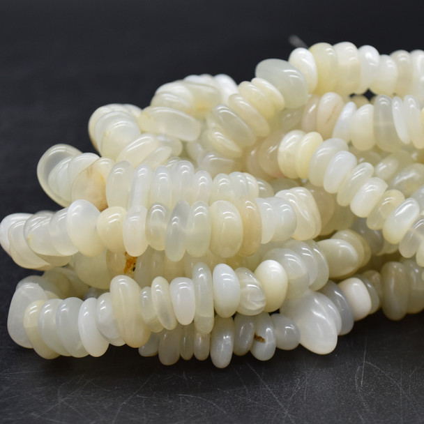 High Quality Grade A Natural White Moonstone Semi-precious Gemstone Chunky Chips / Nuggets Beads - 8mm - 15mm x 1mm - 6mm - 15" strand