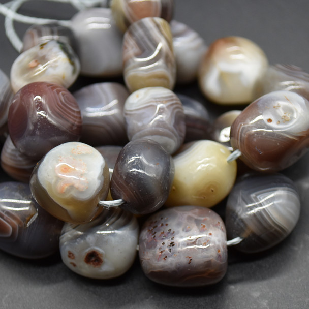 Natural Botswana Agate Semi-precious Gemstone Large Nugget Beads - approx 12mm - 16mm x 10mm - 12mm - 15" long
