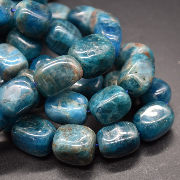 Natural Apatite Semi-precious Gemstone Large Nugget Tumblestone Beads - approx 12mm - 16mm x 10mm - 12mm - 15" long