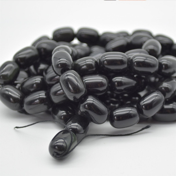 High Quality Grade A Natural Rainbow Obsidian Semi-precious Gemstone Oval  Nugget Beads - approx 15mm x 10mm - 15" long