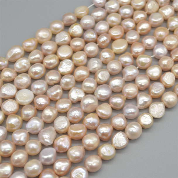 High Quality Grade A Natural Freshwater Baroque Nugget Pearl Beads - Purple / Pink - approx 10mm - 11mm - approx 14" strand