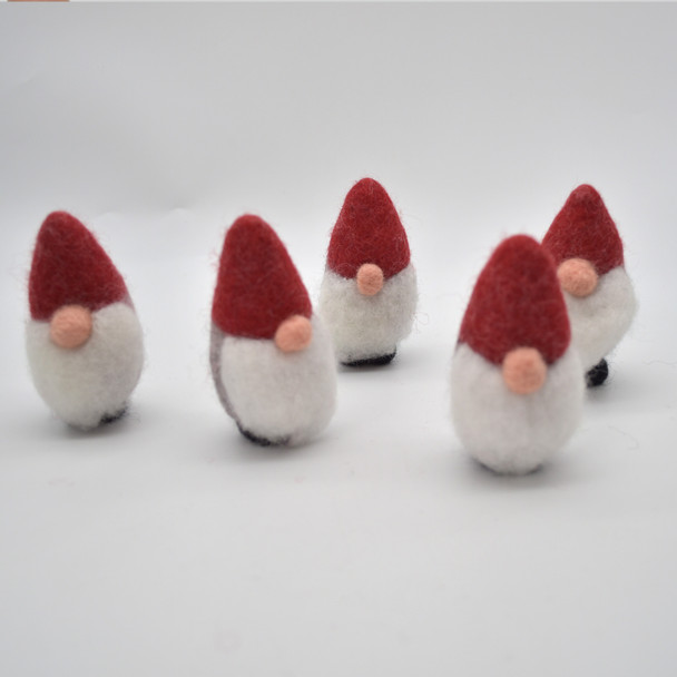 Felt Christmas Santa Gnome / Elf Figure - 1 Count - approx 9cm - 9.5cm x 4cm - 4.5cm