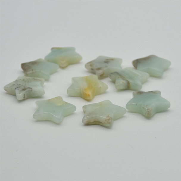 Natural Multi Colour Amazonite Semi-precious Gemstone Star - 3cm - 1 count
