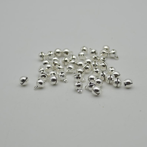 Metallic Jingle / Sleigh Bells - Silver  - 100 Count - 6mm