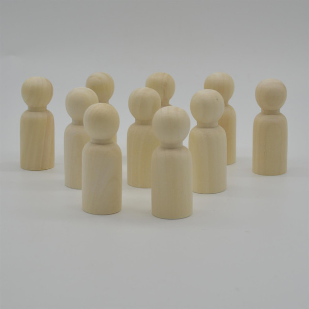 Natural Plain Wood Peg Doll Male Figures - 20 Count - 65mm