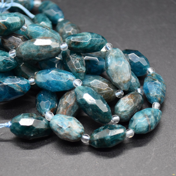 High Quality Grade A Natural Apatite Semi-precious Gemstone Faceted Baroque Nugget Beads - 8mm - 10mm x 13mm - 15mm- 15" strand