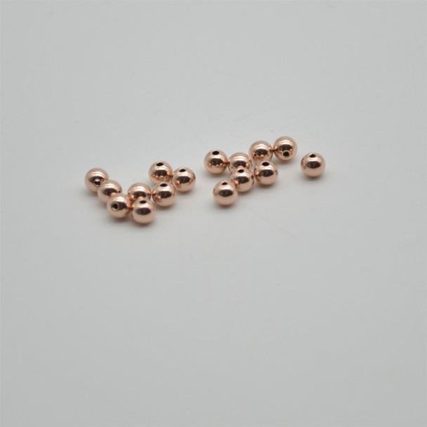 14K Rose Gold Filled Findings - 20 Gold Filled Round Seamless Spacer Beads - 4mm - 20 per pack - 1mm hole size