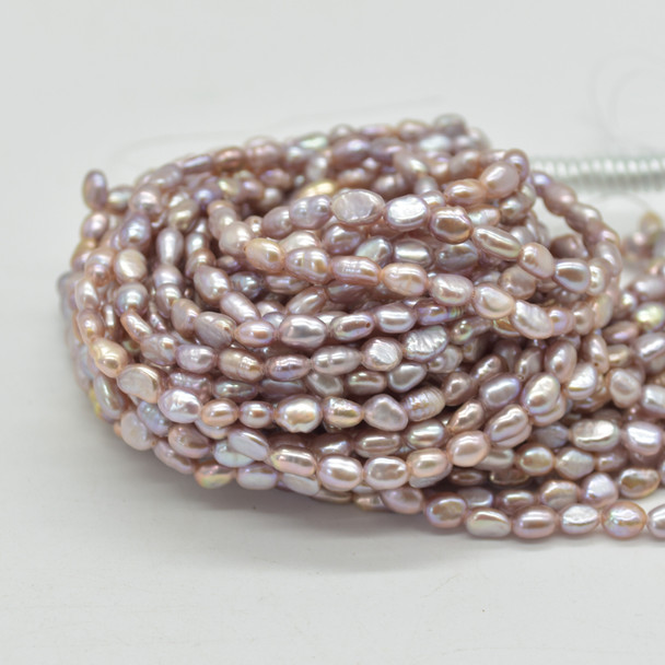 High Quality Grade A Natural Freshwater Baroque Nugget Pearl Beads - Purple Pink - approx 4mm - 5mm - approx 14" strand