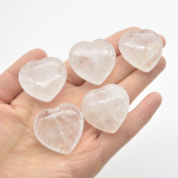 Natural Clear Quartz Gemstone Heart - 1 count - 3cm - 15 grams