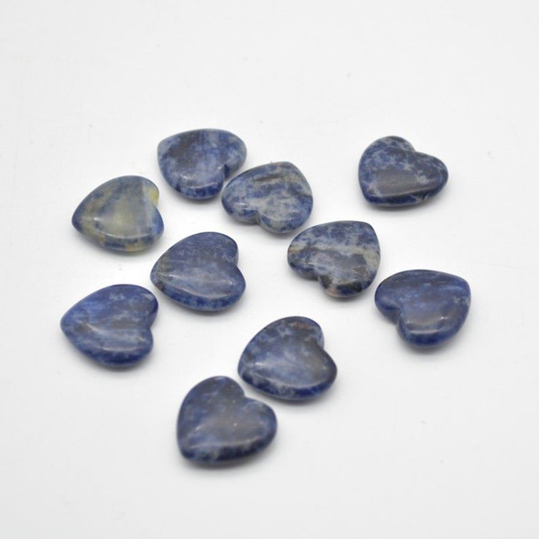 Natural Sodalite Gemstone Heart - 1 count - 2cm - 3.5 grams