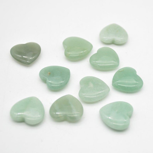 Natural Green Aventurine Gemstone Heart - 1 count - 2cm - 3.5 grams