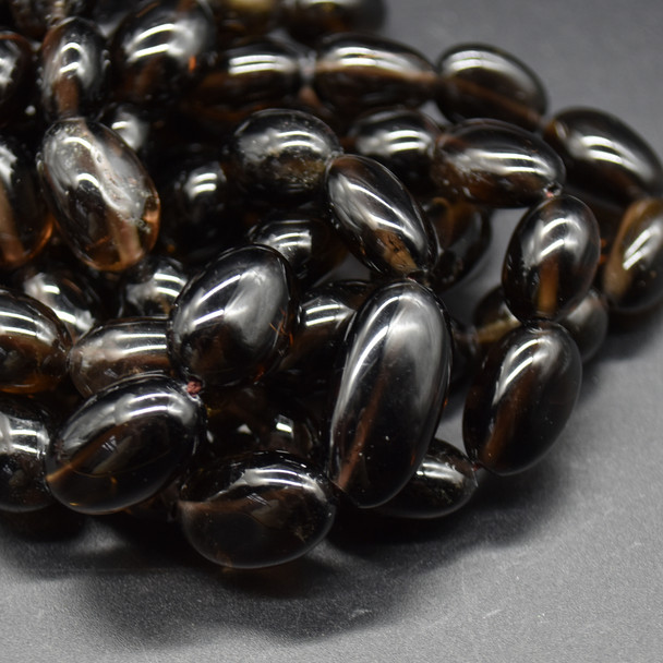 Natural Smoky Quartz Semi-precious Gemstone Large Nugget Tumblestone Beads - 12mm - 16mm x 10mm - 12mm