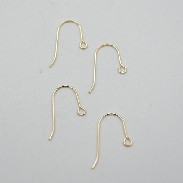 14K Gold Filled Findings - Gold Filled French Earring Wire- 0.64mm x 20mm - 2 or 20 Count - Made in USA