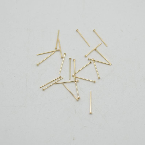 14K Gold Filled Findings - Gold Filled Headpin - 0.50mm x 12.7mm - 10, 20 or 50 Count - Made in USA