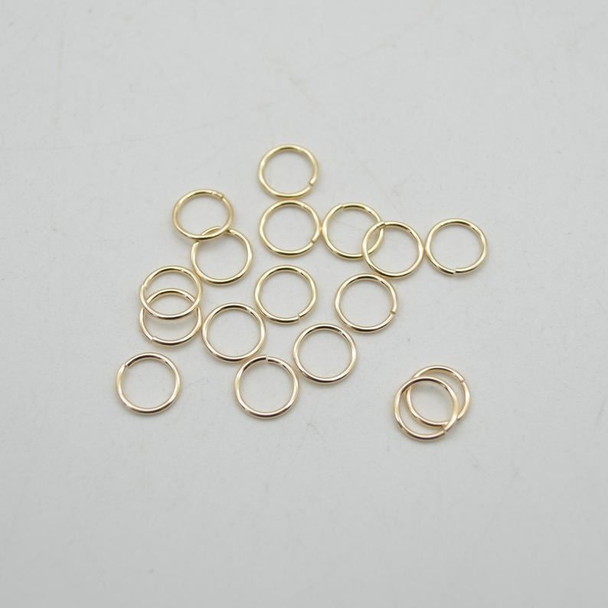 14K Gold Filled Findings - Gold Filled Click and Lock Jump Ring - 0.76mm x 7mm - 10 or 20 Count - Made in USA