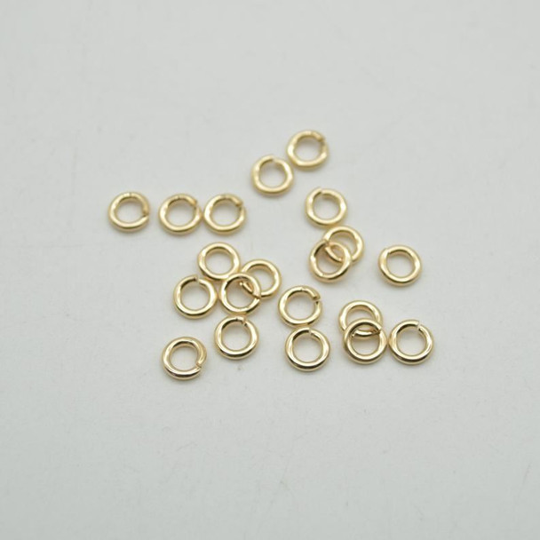 14K Gold Filled Findings - Gold Filled Click and Lock Jump Ring - 1.27mm x 6mm - 6 or 20 Count - Made in USA
