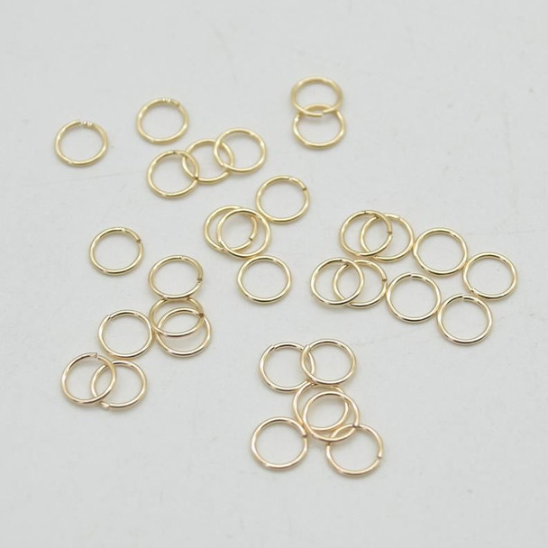 14K Gold Filled Findings - Gold Filled Click and Lock Jump Ring - 0.64mm x 6mm - 10 or 20 Count - Made in USA