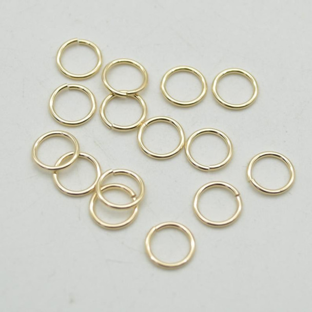 14K Gold Filled Findings - Gold Filled Click and Lock Jump Ring - 0.89mm x 8mm - 10 or 20 Count - Made in USA
