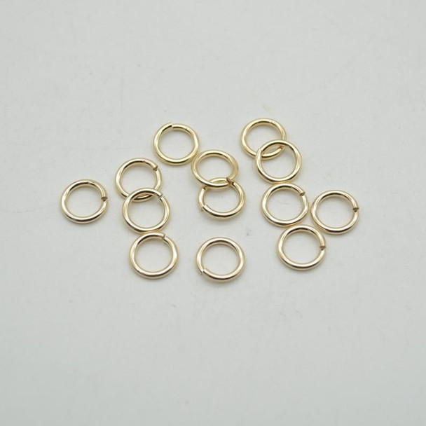 14K Gold Filled Findings - Gold Filled Click and Lock Jump Ring - 1.27mm x 9mm - 6 or 20 Count - Made in USA