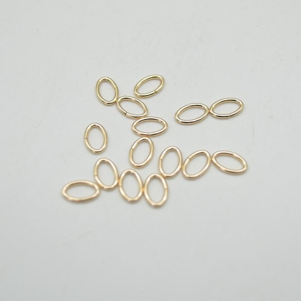 14K Gold Filled Findings - Gold Filled Click and Lock Oval Jump Ring - 0.89mm x 4.9mm x 7.6mm - 5 or 20 Count - Made in USA