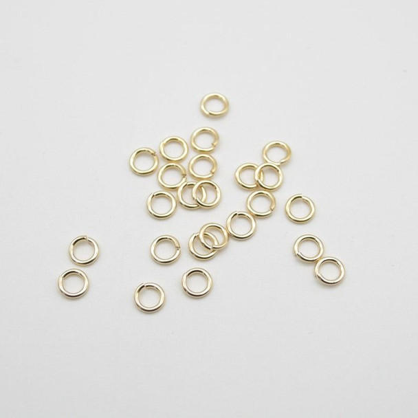 14K Gold Filled Findings - Gold Filled Click and Lock Jump Ring - 0.89mm x 5mm - 6 Count - Made in USA