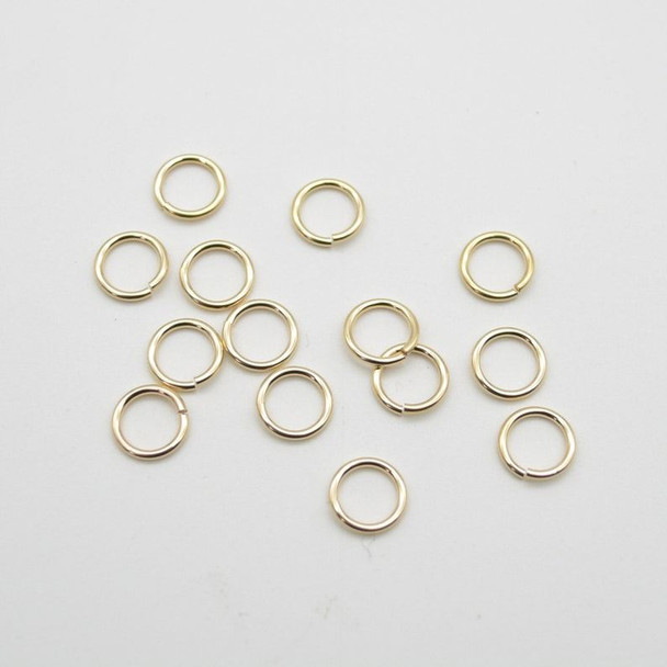 14K Gold Filled Findings - Gold Filled Click and Lock Jump Ring - 1mm x 8mm - 6 Count - Made in USA